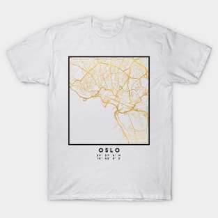 OSLO NORWAY CITY STREET MAP ART T-Shirt